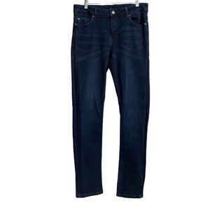 Livergy Men's Slim Fit Jeans Sz 40 Dark Blue Light Fading Whiskering Streetwear